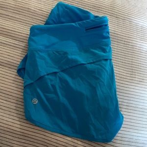 lululemon speed up short blue with liner